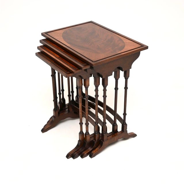 Vintage Georgian Style Nesting Tables, 1930, Set of 4 For Sale - Image 3 of 11