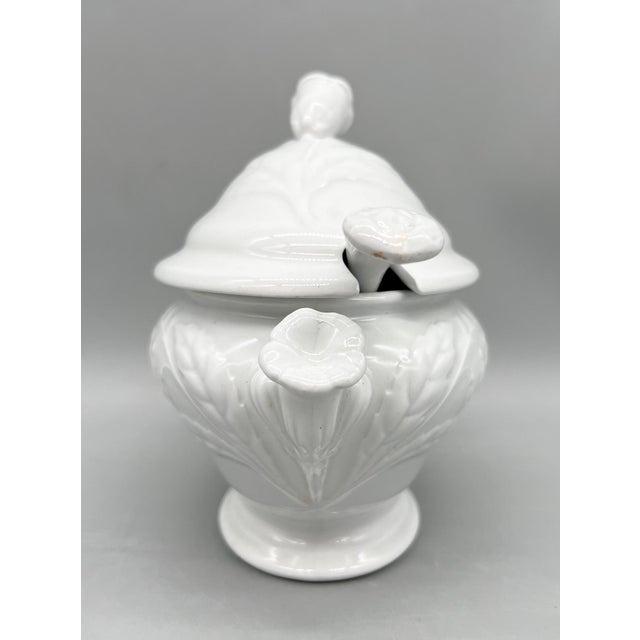 Victorian Antique English Ironstone Covered Sauce Tureen by J & J Edwards – Fenton Pattern - Victorian, Farmhouse, Cottagecore For Sale - Image 3 of 16