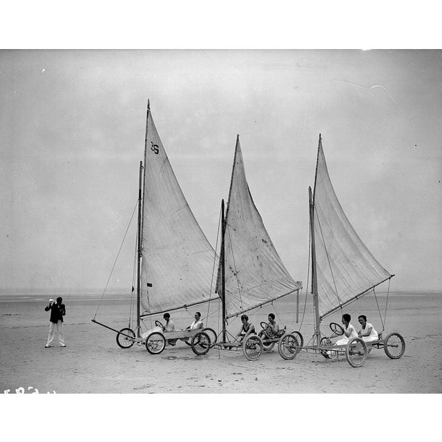 Sand Yachts July 1927: Sand yachts on a French beach. (Photo by Fox Photos/Getty Images) Paper size: 12 x 16" inches / 30...