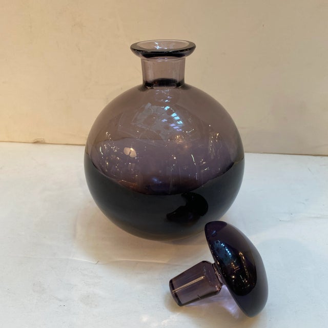 Moser Glassworks Moser Culbuto Amethist Crystal Decanter Circa 1950's For Sale - Image 4 of 9