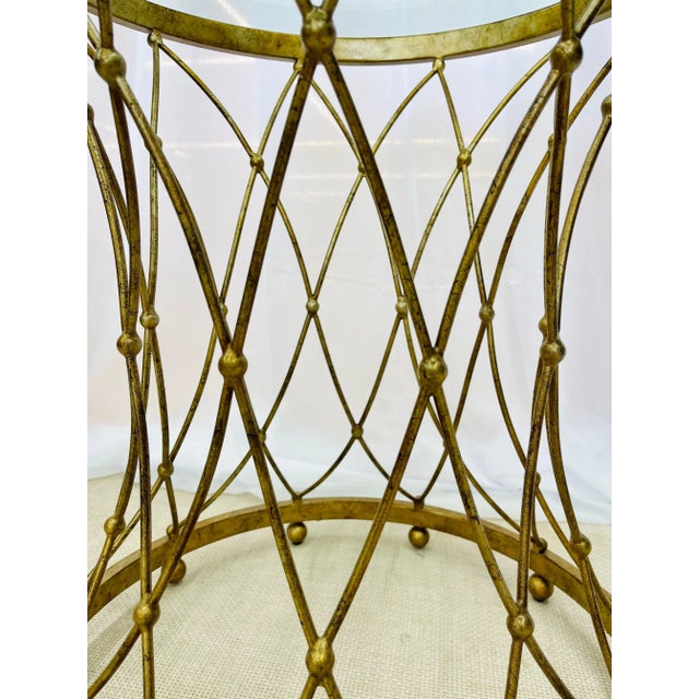 Neoclassical, Maison Jansen Style Round Gilt Metal Coffee Table, Side Table For Sale - Image 11 of 13
