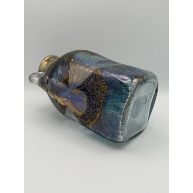 Blue Large Hand-Blown Studio Glass Frauenau Vase from Eisch, 1984 For Sale - Image 8 of 10