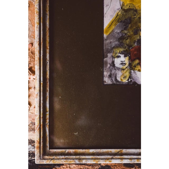 Mid-Century Modern Hado Lyria, Climbing a Tower in Spring, 1970s, Mixed Media For Sale - Image 3 of 5