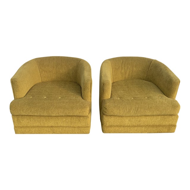 Mid Century Modern Barrel Back Club Chairs A Pair Chairish