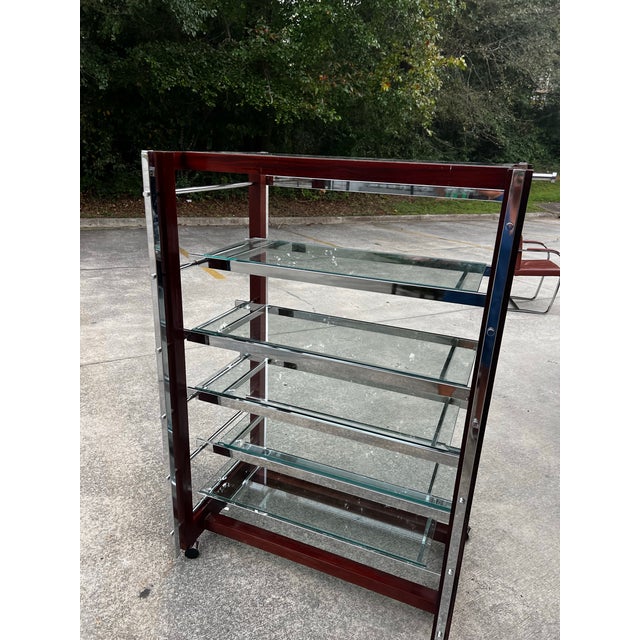 Contemporary Vintage Polo Ralph Lauren Display Store Shelf on Wheels For Sale - Image 3 of 9