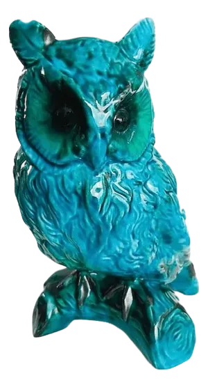 Mid-Century Turquoise Ceramic Owl from Jema, Holland, 1950s