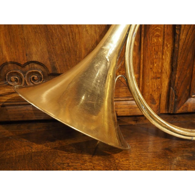 Antique French Brass Hunting Horn, “Le Cor De Chasse”, Early 1900s For Sale - Image 10 of 11