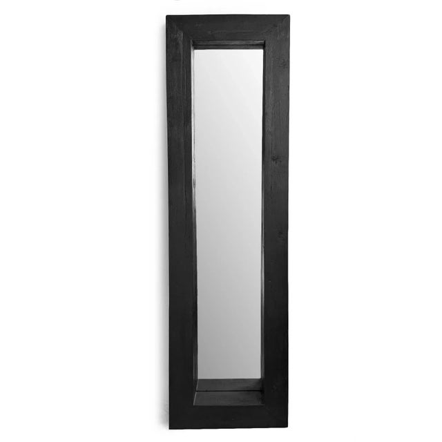 Modern Black Wood Full Length Mirror For Sale - Image 3 of 6