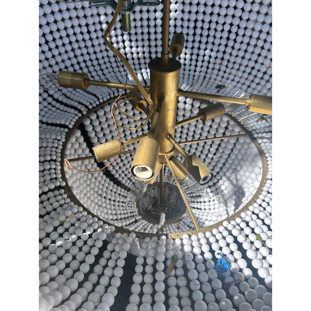 Metal Visual Comfort Signature Aerin "Jacqueline" Unused Two-Tier Chandelier - Antique Brass & White Acrylic For Sale - Image 7 of 12
