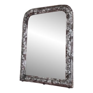 Antique French Louis Philippe Silvered Giltwood Mirror – Late 19th Century For Sale