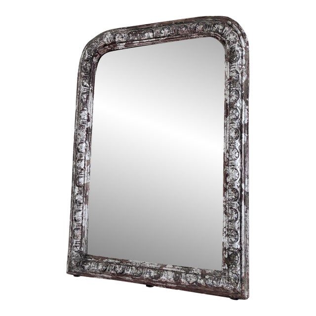 Antique French Louis Philippe Silvered Giltwood Mirror – Late 19th Century For Sale