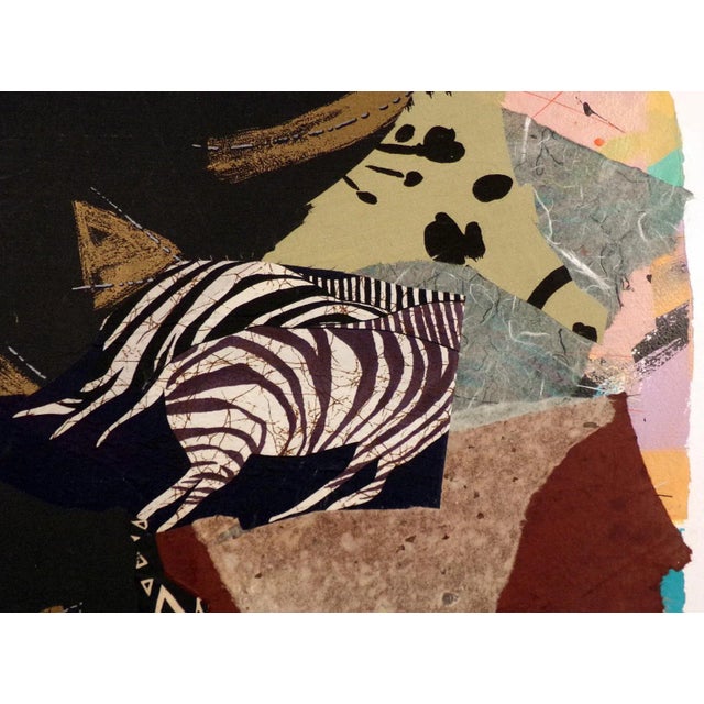 1980s 1987 "Assemblage '87 #8" Abstract Acrylic Collage Painting by Sally Anderson For Sale - Image 5 of 8