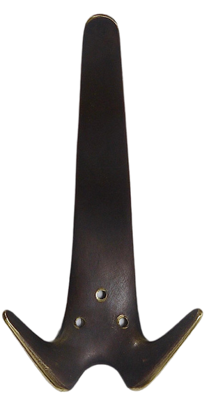 Large Brass Double Wall Coat Hook attributed to Carl Auböck, Austria, 1950s