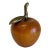 Vintage Carved Wood Apple With Brass Stem For Sale