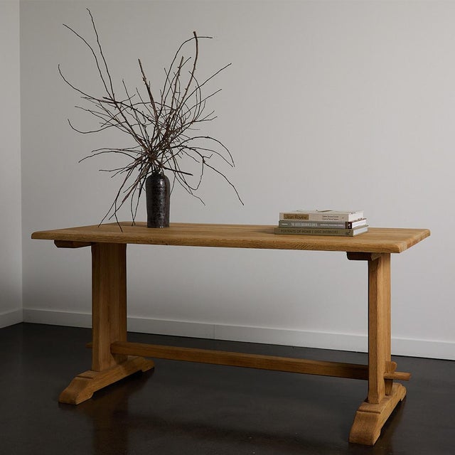 1970s French Oak Dining Table For Sale - Image 4 of 8