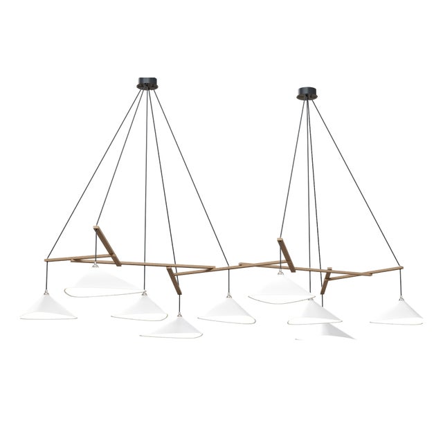 Emily Group of Nine Pendant Light in White Semi-Matte by Daniel Becker for Moss Objects For Sale