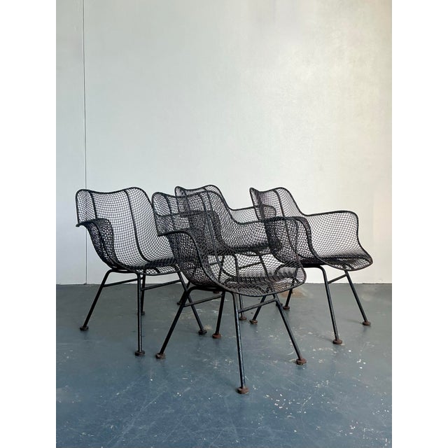 Vintage MCM Russell Woodard “Sculptura” Wrought Iron Dining Chairs - Set of 4 For Sale - Image 12 of 12