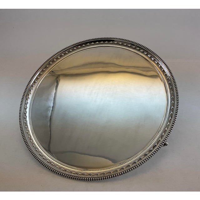 1980s Silver Wonderful Beaded Salver With Feet. For Sale In New York - Image 6 of 15