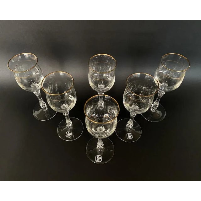 Mid-Century Modern Vintage German Crystal Cognac Glasses by Gallo, 1970s, Set of 6 For Sale - Image 3 of 5