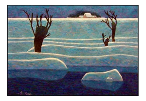 Lin Chong Untitled Original Acrylic Painting on Rice Paper