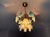 Vintage Custom Hand-Painted Italian Murano Style Light Blue Floral Pendant - Restored For Sale - Image 4 of 17
