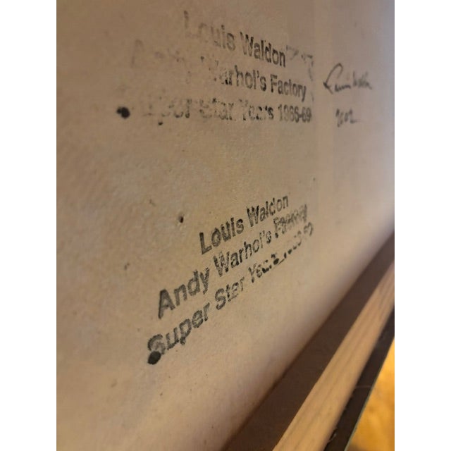 This black and white screenprint on canvas is by American artist, actor, and iconic Andy Warhol Factory Superstar, Louis...