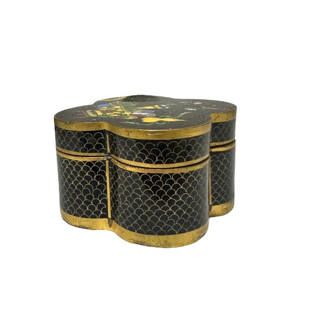 Vintage Cloisonné Trinket Box For Sale - Image 4 of 7