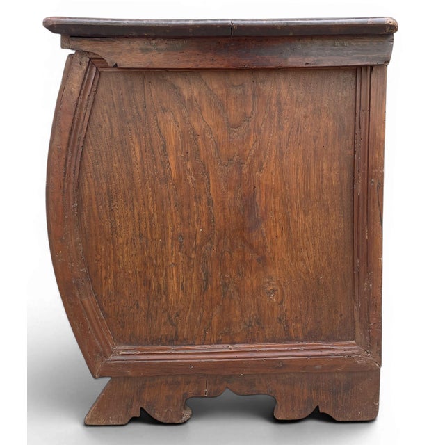 Antique Walnut and Oak Bombé Front Chest For Sale - Image 12 of 13