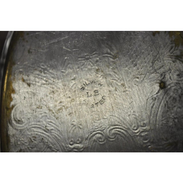 Vintage Victorian Style Silver Plated Oval 13.5" Trinket Serving Dish (B) For Sale - Image 13 of 16