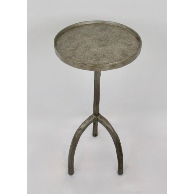 C.2009-2015: Century Furniture "Jim's Chairside Table," a hand-forged iron tripod,(3-legged), Geuridon Drinks, Side and/or...