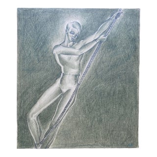 1930s Clifford Thompson Male Dancer Figure Drawing For Sale