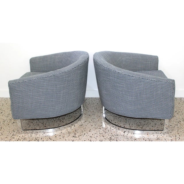 Gray Milo Baughman Barrel Back Club Chairs - A Pair For Sale - Image 8 of 14