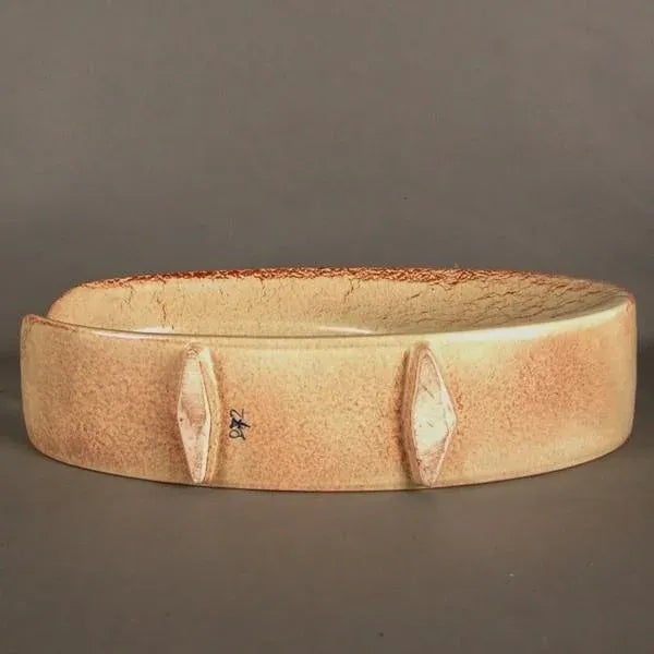 Organic Shaped Italian Brown/Beige Ceramic Vase Bertoncello, 1950s For Sale - Image 3 of 9