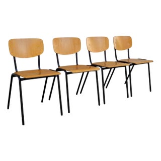 Vintage Industrial Style Kitchen Chairs, Set of 4 For Sale