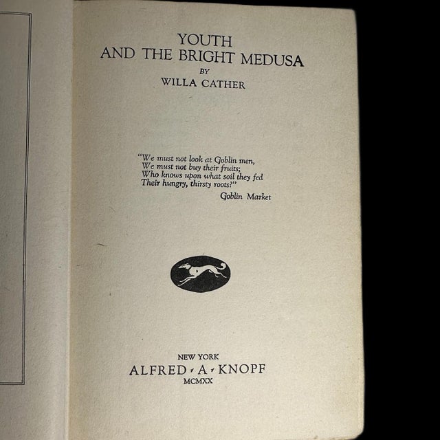 Antique 1920 Book "Youth & the Bright Medusa" Willa Cather 1st Ed For Sale - Image 4 of 7