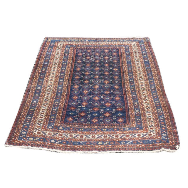 Antique Kuba Rug 4'1'' x 5'9'' For Sale - Image 4 of 12