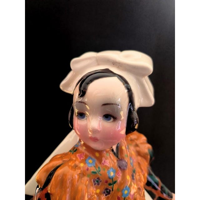 1930s Peasant Girl with Traditional Clothes by Sandro Vacchetti for Essevi, Turin, 1930s For Sale - Image 5 of 11