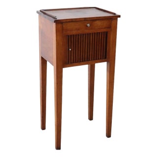 Antique Walnut Nightstand with Shutter Door, 1800s For Sale