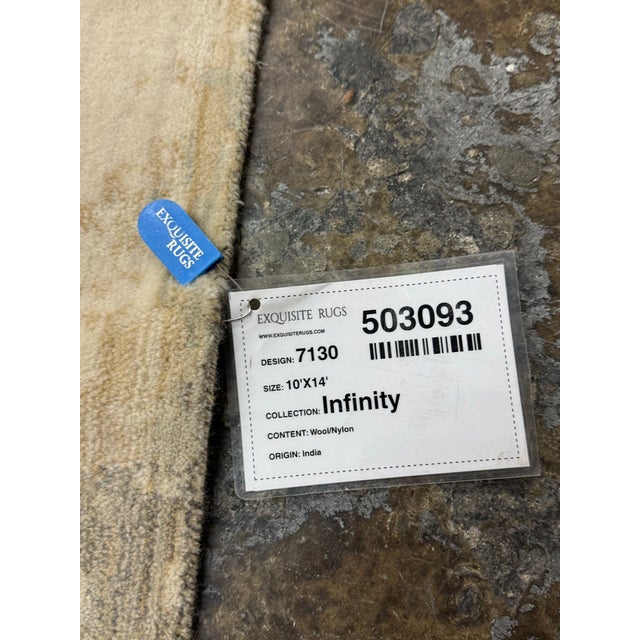 2010s 10ft X 14ft Exquisite Rugs Infitiny Collection 7130, Silver/Beige For Sale - Image 5 of 12