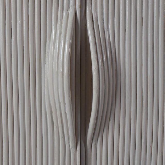 Mid 20th Century Gabriella Crespi Style Blonde Armoire For Sale - Image 5 of 5