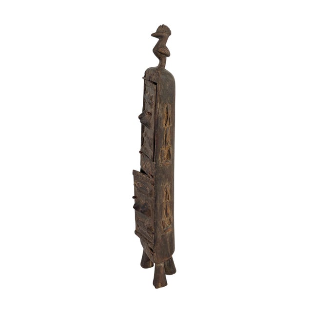 Vintage Unique Dogon Hand Carved Wooden Box Mali 17.5" H For Sale - Image 4 of 10