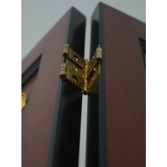 Regency 4 Panel Mahogany Folding Screen Room Divider For Sale - Image 4 of 9