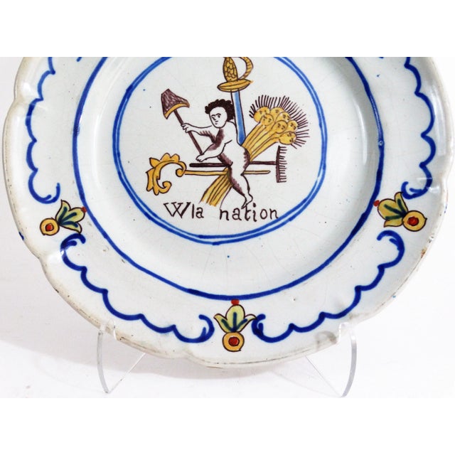 Collector's Antique Faience French Revolution Plate For Sale - Image 4 of 7