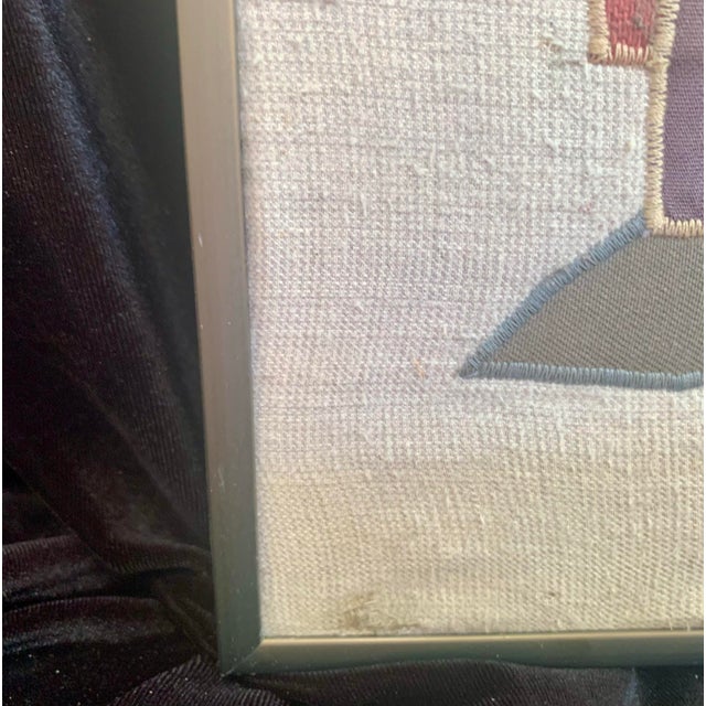 Vintage Mid-Century Appliqué Textile Art by Nancy Freeman “Trasteros" 24x21 For Sale - Image 9 of 9