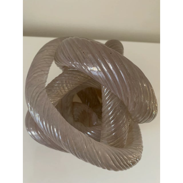 Licio Zanetti Mid 20th Century Twisted Rope Glass Knot Sculpture For Sale - Image 4 of 10