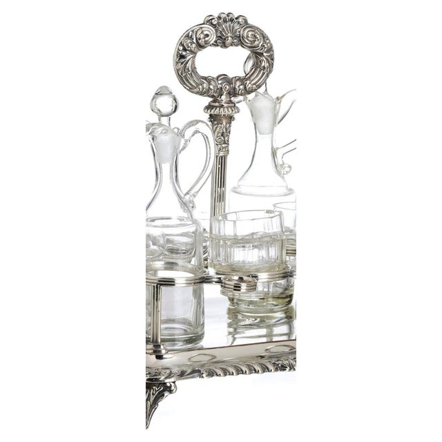 Metal Oil and Vinegar Set in Shell, 19th Century, Set of 10 For Sale - Image 7 of 8