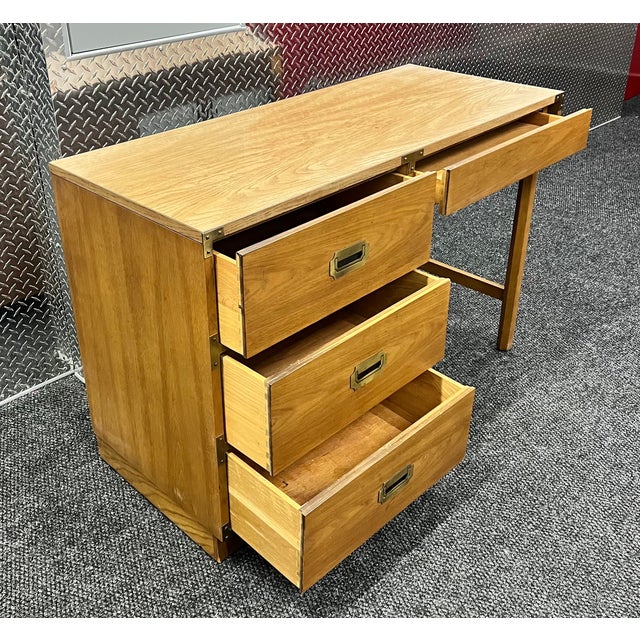 1960s 1960s Drexel Campaign Style Desk For Sale - Image 5 of 6