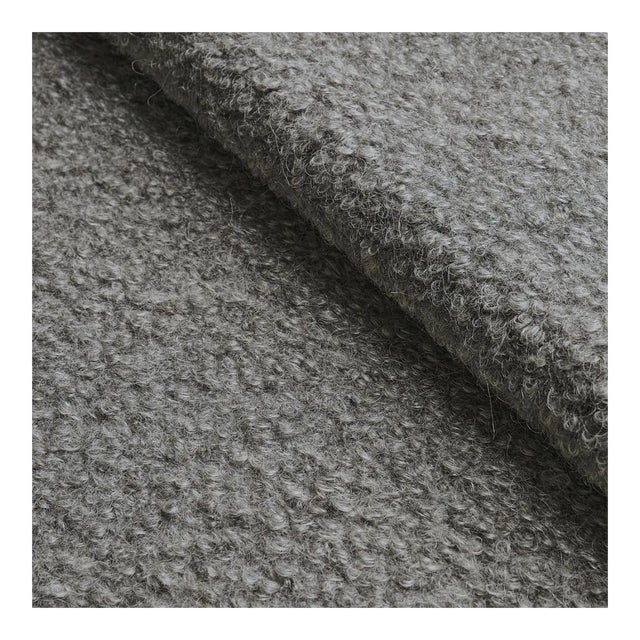 Schumacher Teddy Wool Boucle Fabric in Grey For Sale