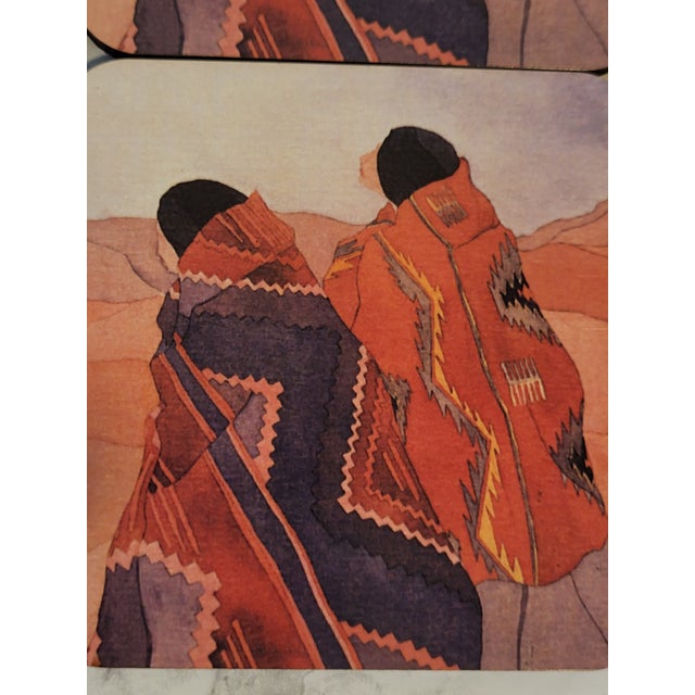 Native American Irene Klar Folk Art Coaster Set - Set of 4 For Sale - Image 3 of 8