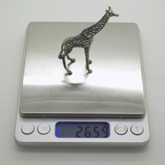 Vintage Italian Handmade Silver 800 Giraffe Figurine, 1970s For Sale - Image 9 of 12